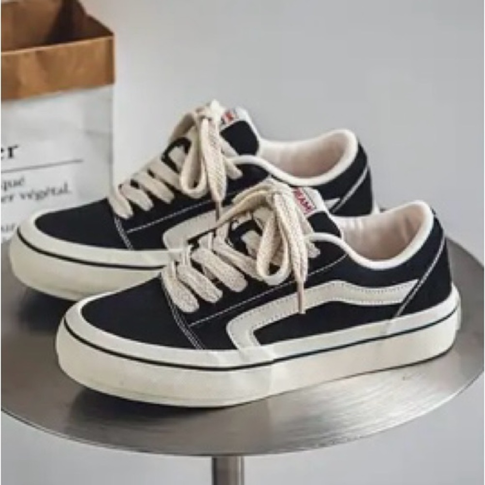 Classic Black and White Kids Sneakers